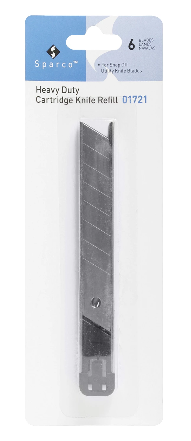Deals π Sparco Utility Knife Refill Cartridge, 4 In L X 1 In Thickness, Steel Blade, Silver, Pack Of 6 π