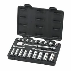 Cheap 🛒 Gearwrench 21-Piece 6 And 12-Point Standard/Deep Length Drive Socket Set - SAE, 3/8 In Drive, Full Polish Chrome, Set Of 21 😉