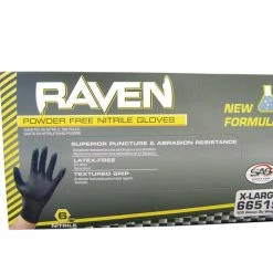 Deals 😍 SAS Raven Disposable Latex-Free Powder Free Gloves, XXL, Nitrile, Black, Pack Of 100 🎁