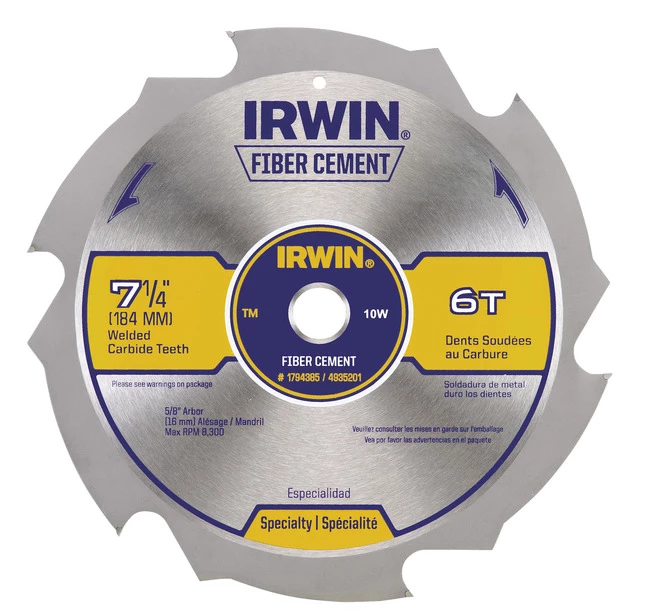 Deals π Irwin Carbide Saw Blade - Fiber Cement, 7-1/4 In, 4 Tpi β€οΈ