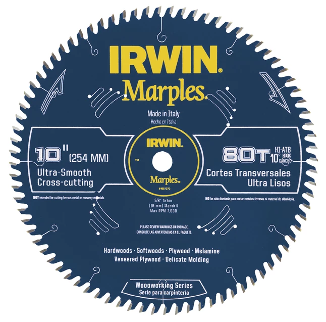 Discount β¨ Irwin 5 Deg Laminated Triple Chip Grind Carbide Saw Blade, 10 In, 84 Tpi, Melamine π―