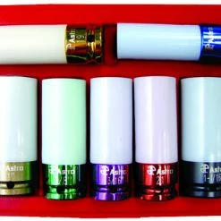 Best Sale 🎉 Astro 7-Piece Impact Socket Set, Chrome Protective Plastic Sleeves And Shallow Broach, Set Of 7 ⌛