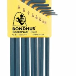 Budget ⌛ BONDHUS ProGuard 13-Piece Ball End L-Wrench Hex Key Set - English, 0.05 - 3/8 In, Protanium Steel, Yellow, Set Of 13 ⭐