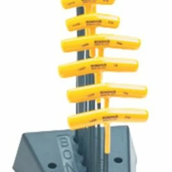 Buy 👏 BONDHUS 10-Piece Ball End T-Handle 🔧 Wrench Set With Stand - Metric, 3/32 - 3/8 In, Protanium Steel, Yellow, Set Of 10 ✔️