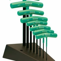 Buy 😉 BONDHUS 8-Piece Ball Driver Star Tip T-Handle 🔧 Wrench Set, T9 - T40, Protanium Steel, Green, Set Of 8 👍