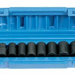 Budget 😉 Grey Pneumatic 13-Piece Standard Length Socket Set - Metric, 3/8 In, Set Of 13 😉