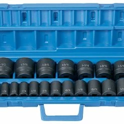 Promo 🎁 Grey Pneumatic 10-Piece Standard Length Socket Set - Fraction, 1/2 In, Set Of 10 ✨