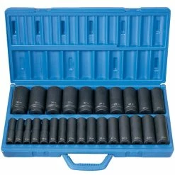 Discount 👏 Grey Pneumatic 26-Piece Deep Length Socket Set - Metric, 1/2 In, Set Of 26 🎁