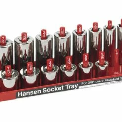 Cheapest 👍 Hansen Global Socket Tray, 3/8 In Drive, 1/4 - 1 In, Plastic, Red 🎉