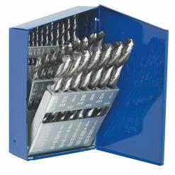 New 🥰 Hanson Jobbers Length Straight Shank HSS Drill Bit Set - Fraction, 1/16 - 1/2 In, 3/8 In Shank, Set Of 29 ❤️