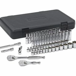 Promo 😉 Gearwrench 6-Point Standard/Deep Length Socket Kit, SAE/Metric, Chrome, Set Of 57 Pieces ❤️