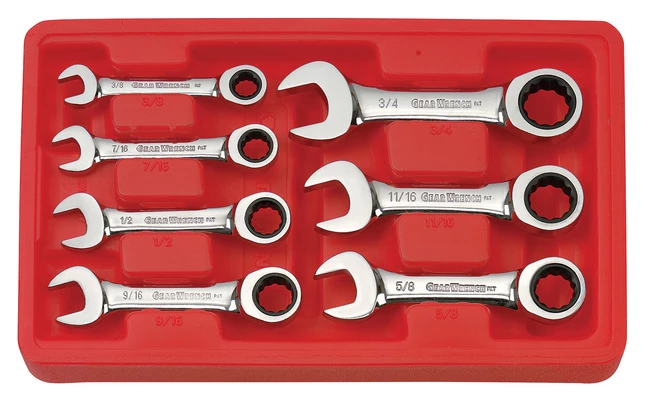 Flash Sale ๐ Gearwrench 7-Piece Stubby Ratcheting Combination ๐ง Wrench Set - SAE, Set Of 7 ๐